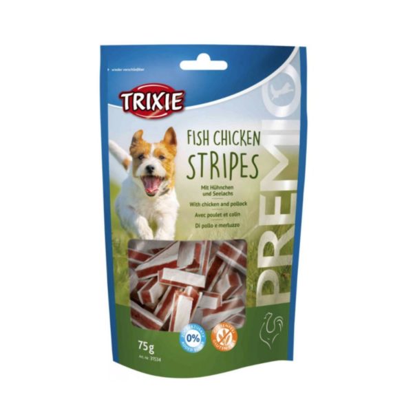 TRIXIE FISH CHICKEN STRIPES 75GR